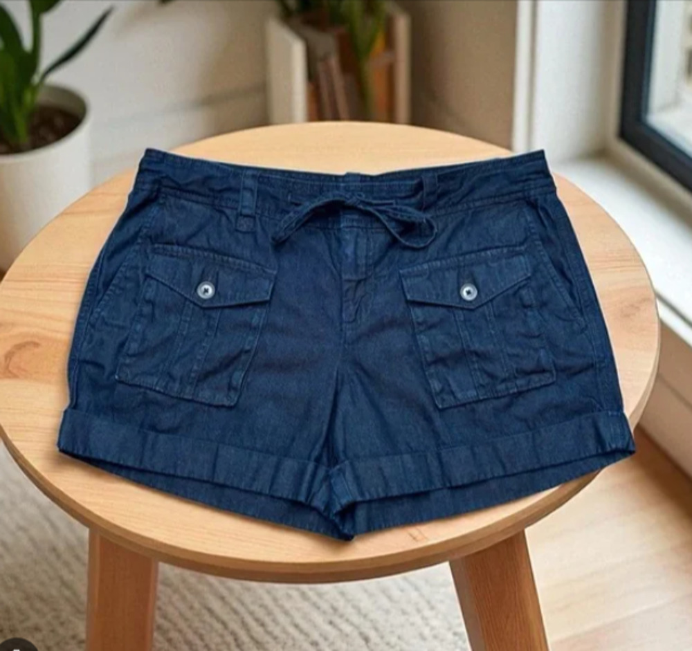 Ann Taylor LOFT lightweight original Denim Drawstring Shorts Size 4